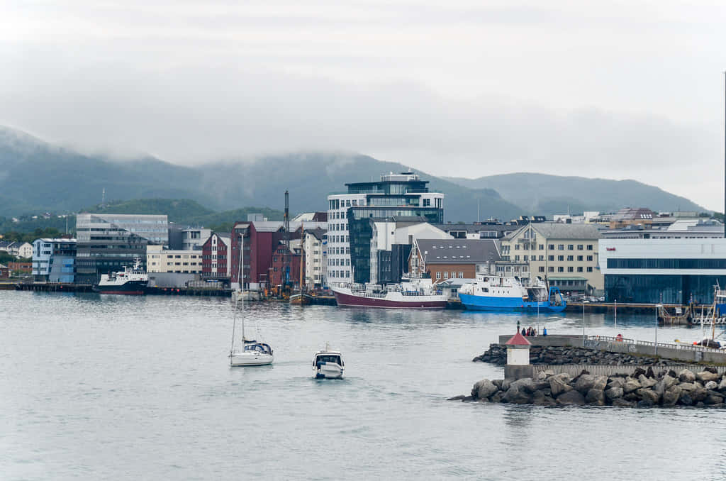 Bodø, harbor town, colorful buildings, SD Desktop Wallpaper