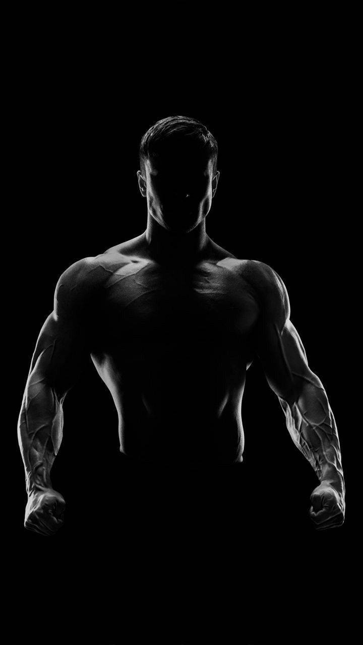 Dark HD Portrait Bodybuilders, silhouette, black background, HD Phone Wallpaper
