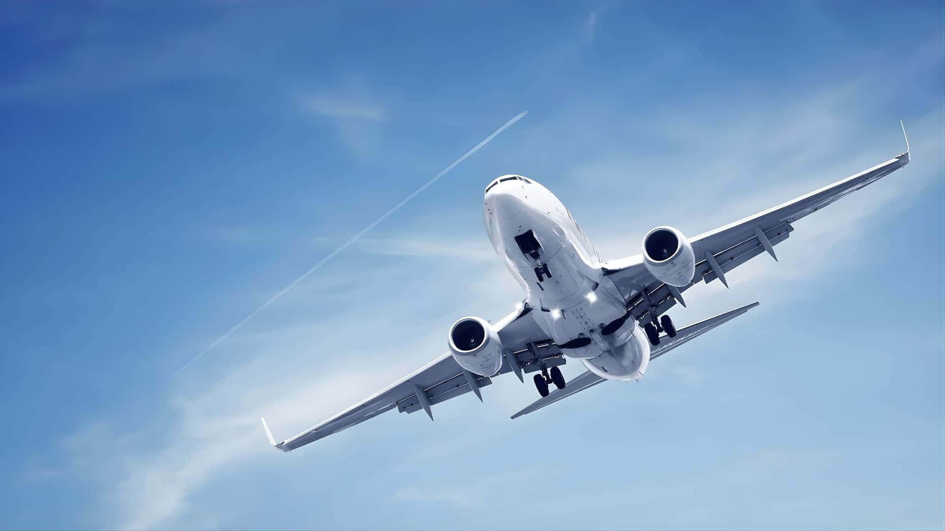 Boeing 737, white, clear blue sky, Full HD Desktop Wallpaper
