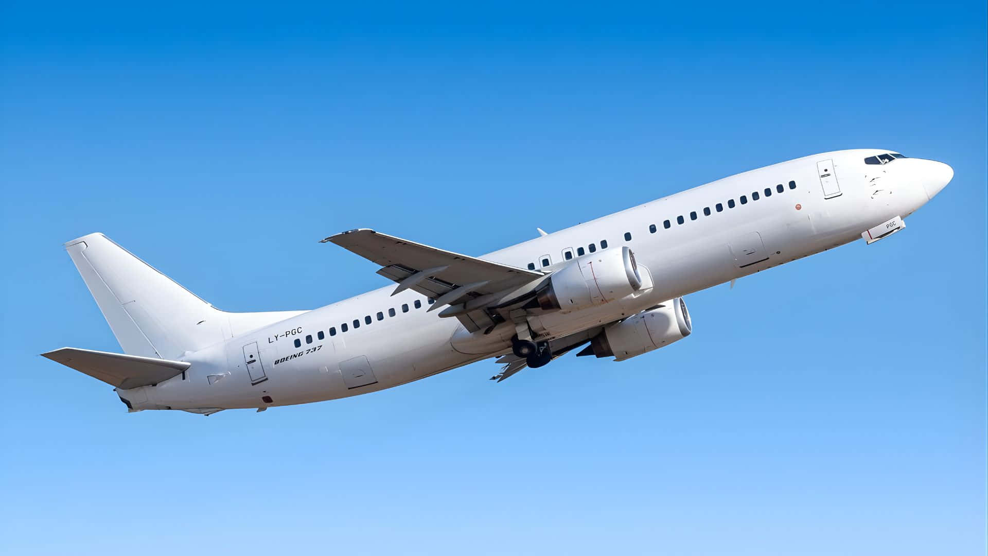 Boeing 737, white, clear blue sky, Full HD Desktop Wallpaper