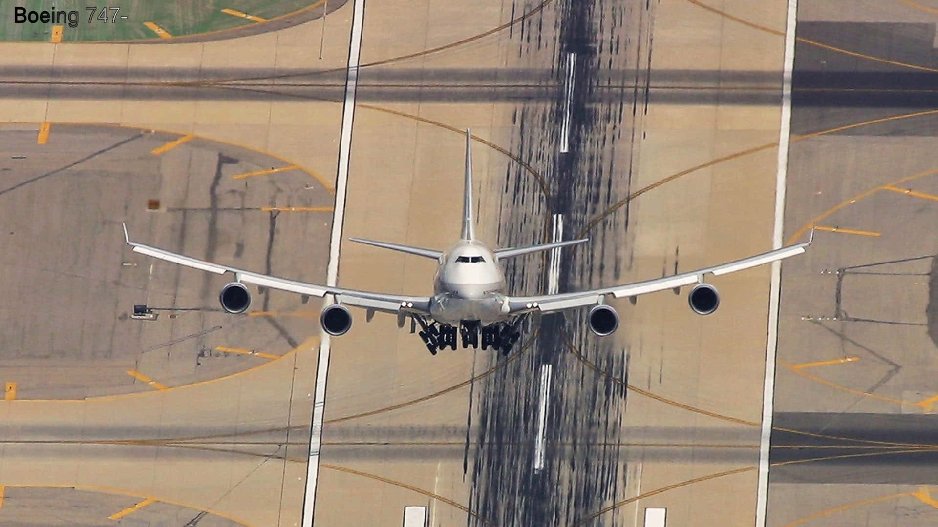 Boeing 747, white, runway, Full HD Desktop Wallpaper
