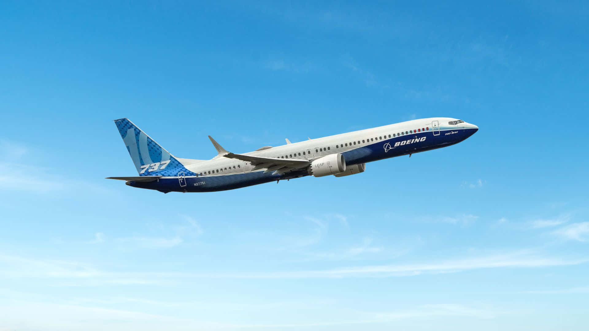 Boeing 737, passenger jet, clear blue sky, Full HD Desktop Wallpaper
