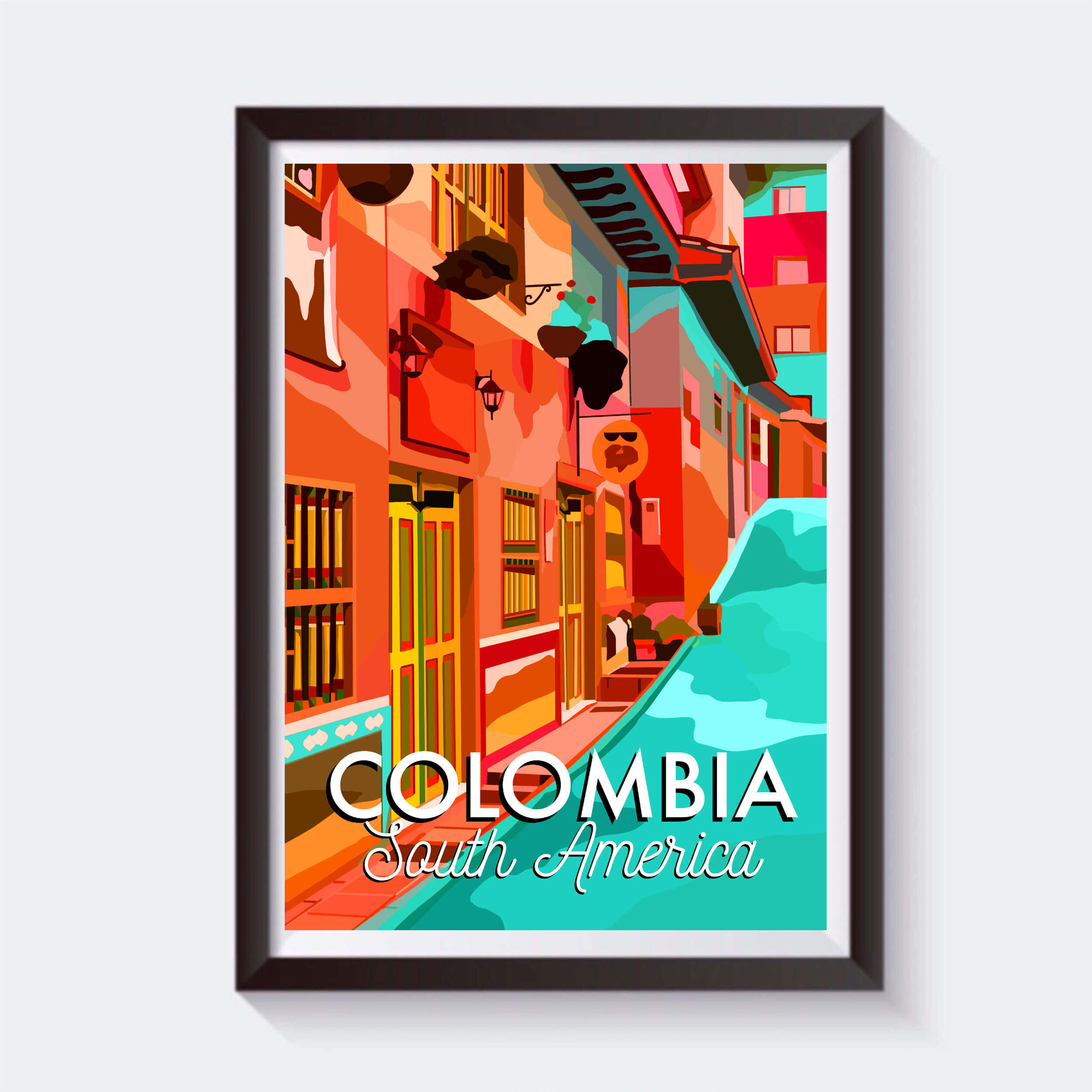 Colorful Colombia, Colombian street, orange, Full HD Desktop Wallpaper