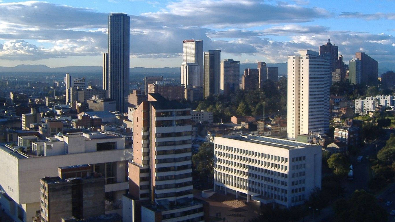Bogota, aerial view, modern cityscape, HD Desktop Wallpaper