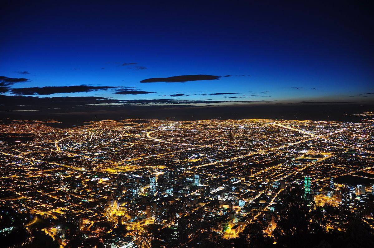 Bogota, city lights view, twilight, SD Desktop Wallpaper