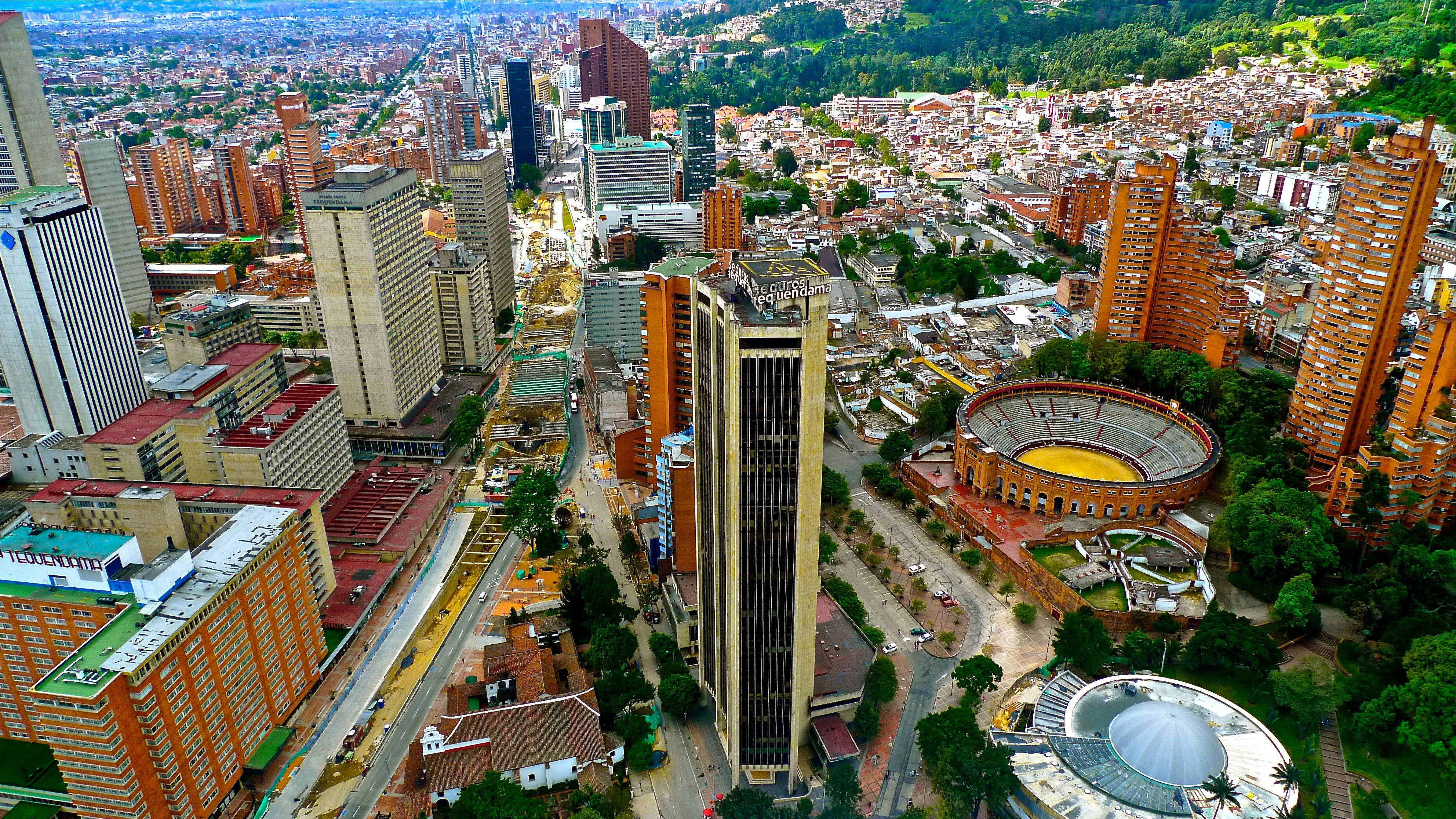 Bogota, colorful buildings, aerial view, 4K Desktop Wallpaper