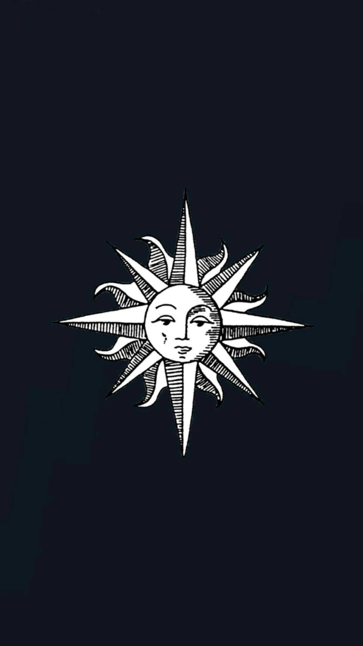Bohemian Sun And Moon, white sun, serene face, Full HD Phone Wallpaper