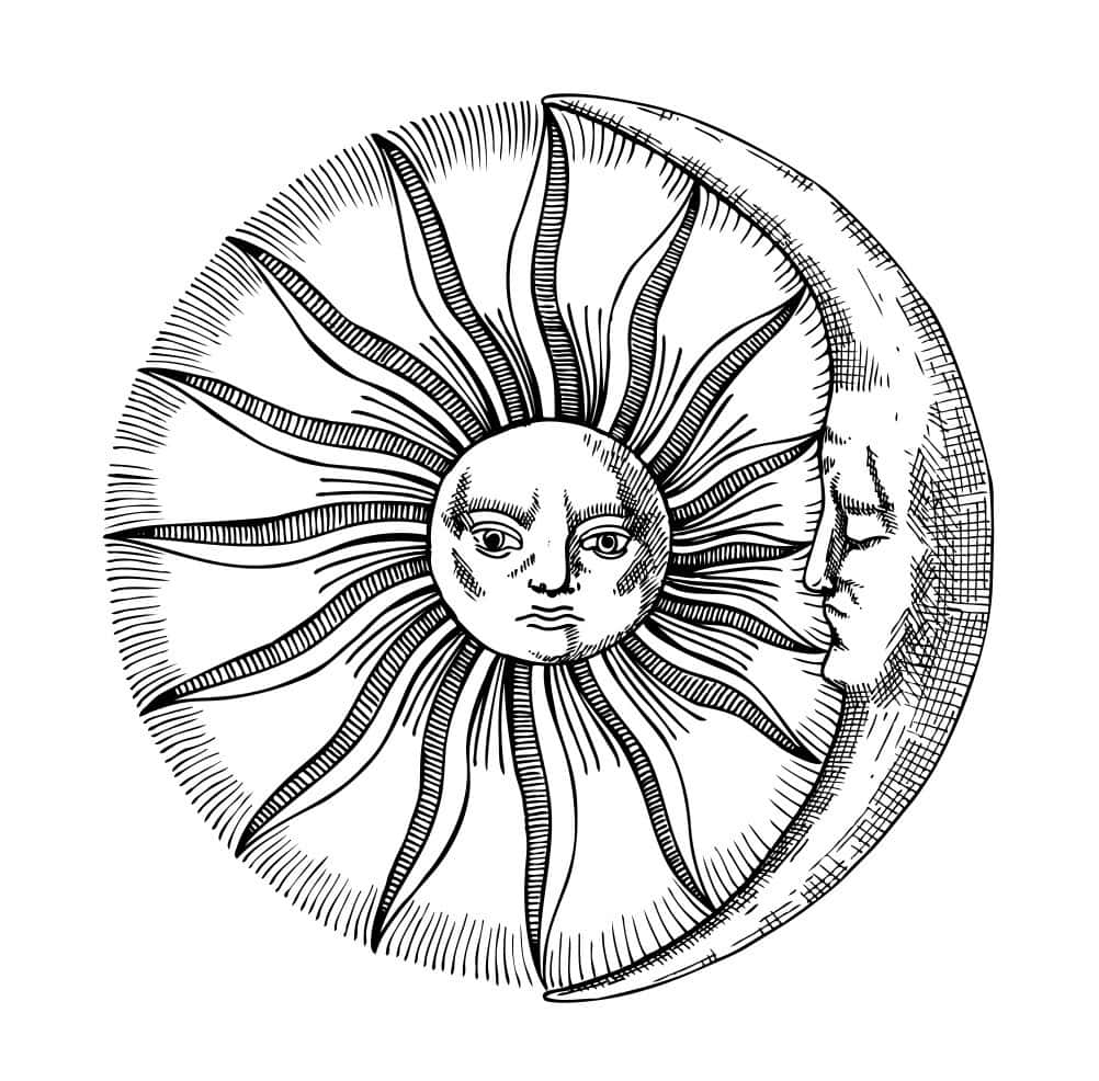 Bohemian Sun And Moon, sun, moon, SD Desktop Wallpaper