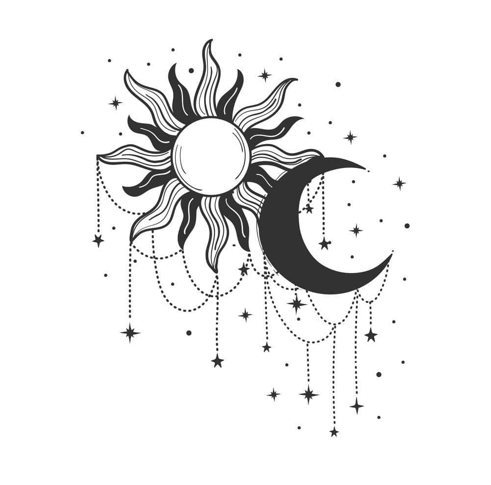 Bohemian Sun Moon Art, sun, moon, SD Desktop Wallpaper