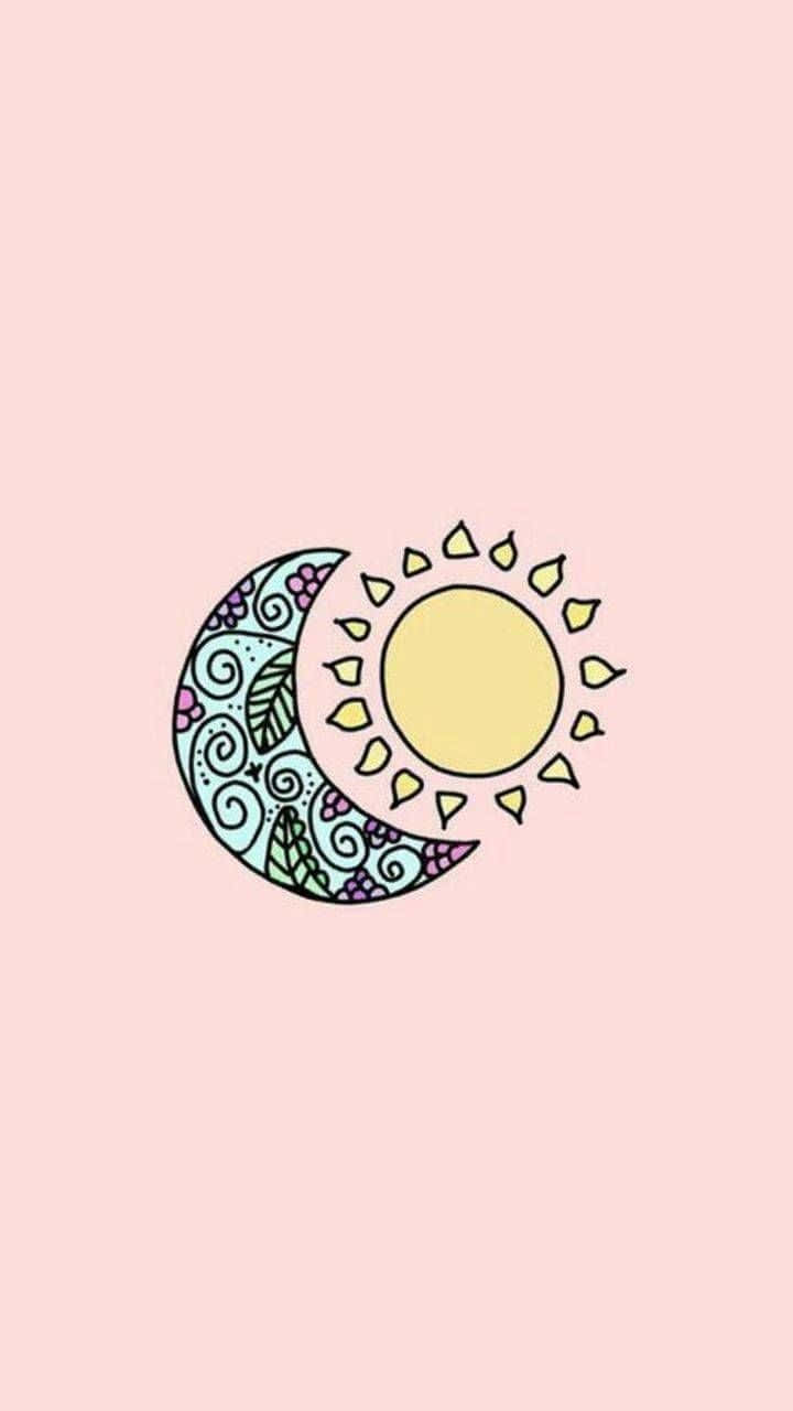 Sun and Moon, stylized sun and moon, intricate patterns, HD Phone Wallpaper