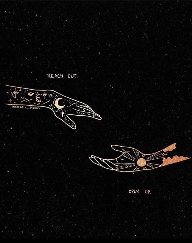 Sun and Moon Embrace in Harmony, starry night sky, celestial symbols, SD Phone Wallpaper