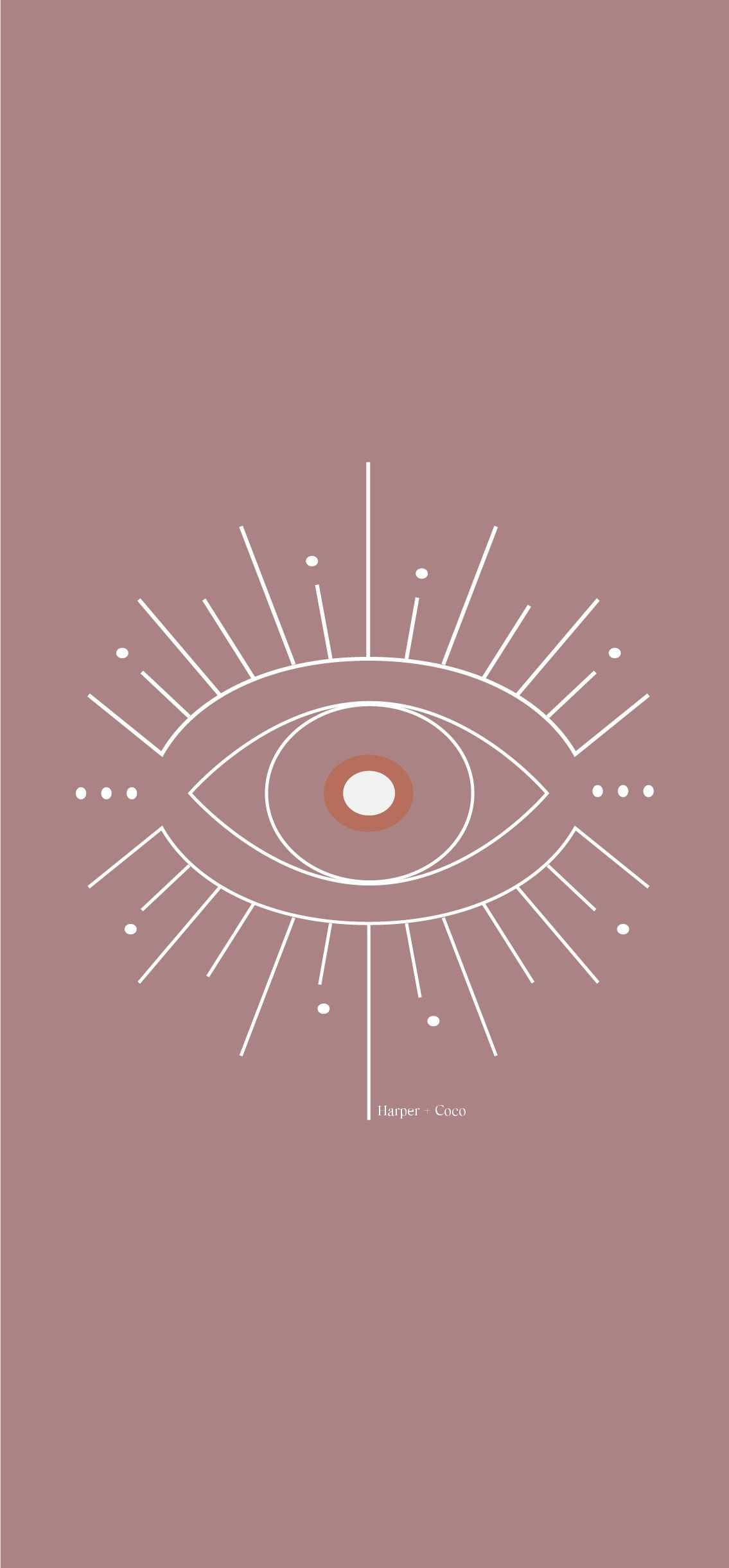 boho aesthetic, white line drawing, eye, Full HD Phone Wallpaper
