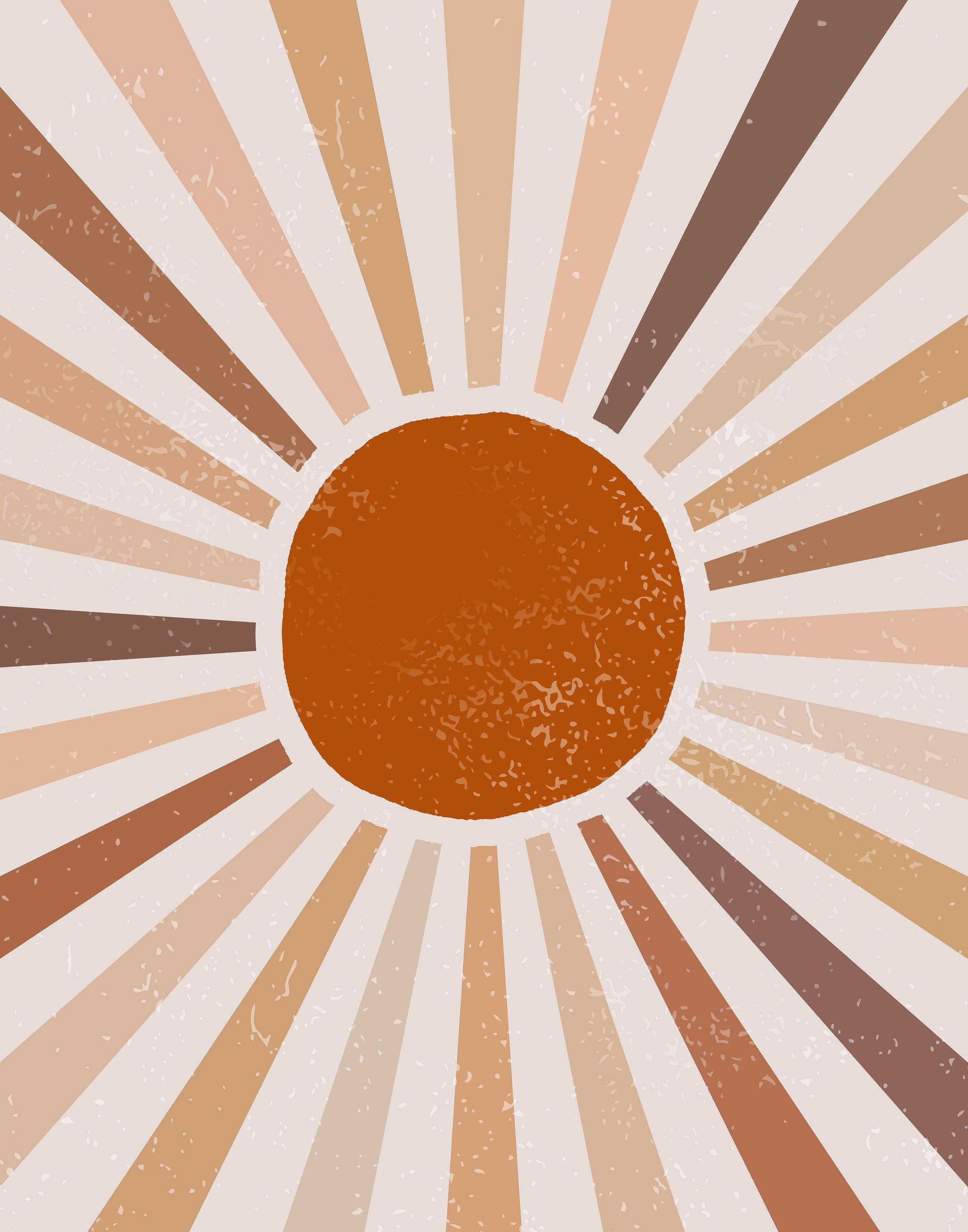 boho aesthetic, sunburst, warm earth tones, 2K Phone Wallpaper