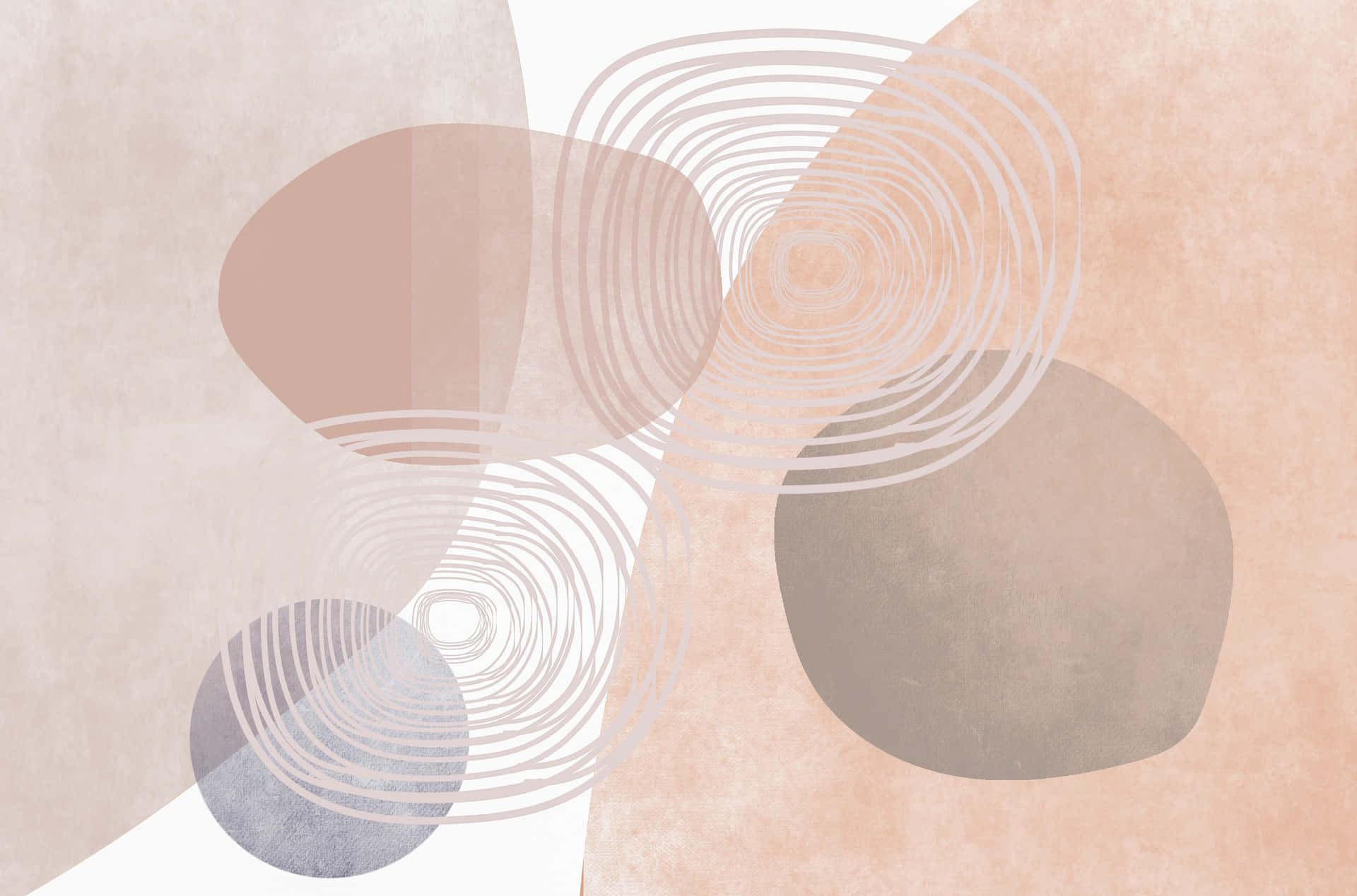abstract painting, circles, pink, Full HD Desktop Wallpaper
