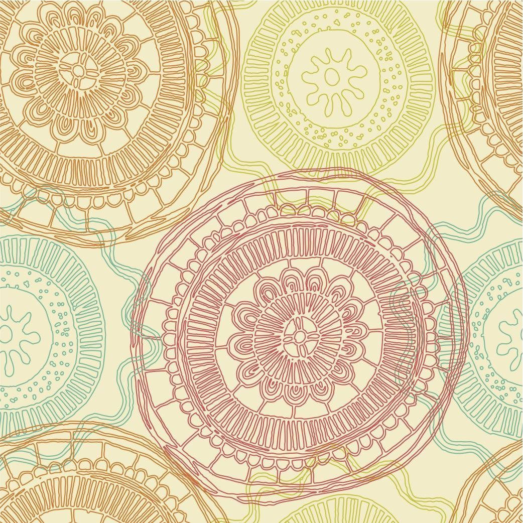 boho aesthetic mandala art, mandala-like circles, warm tones, SD Desktop Wallpaper