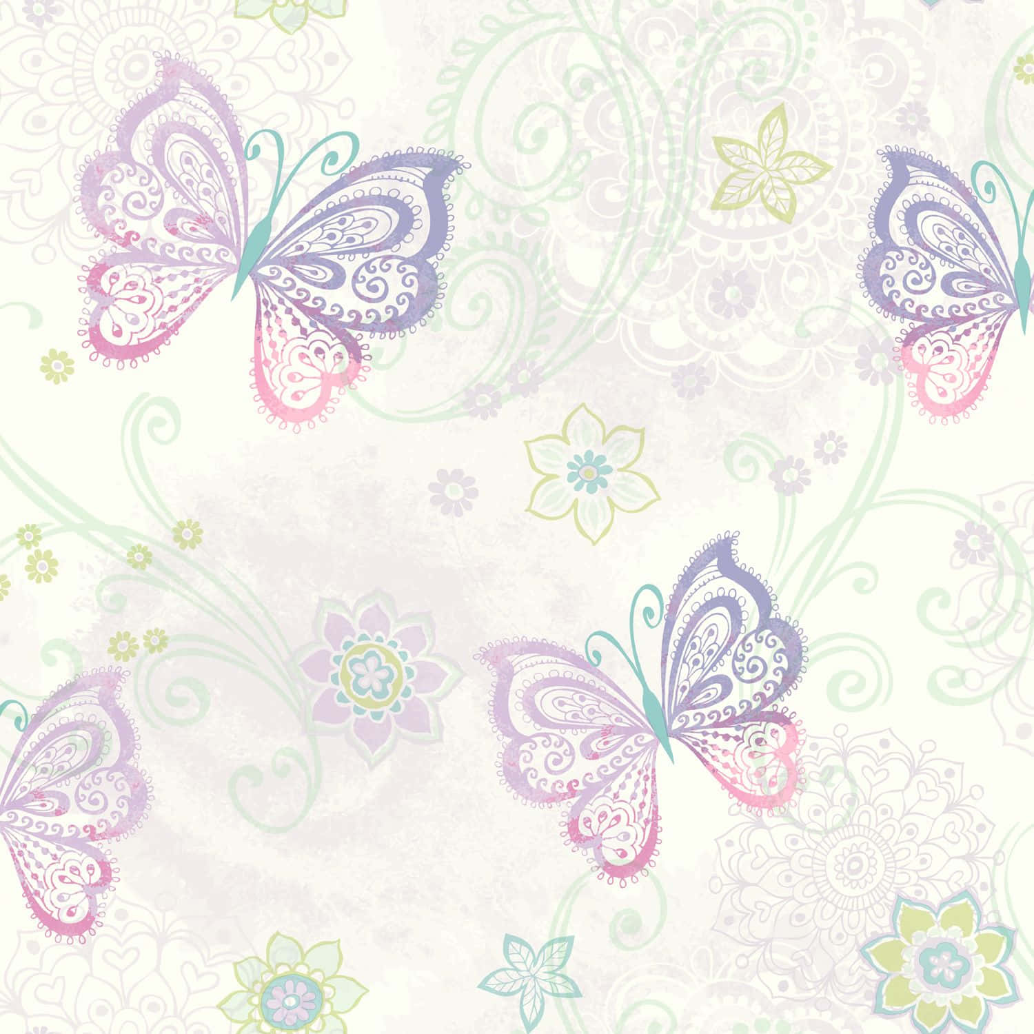 Boho Pastel, paisley patterns, floral swirls, HD Desktop Wallpaper
