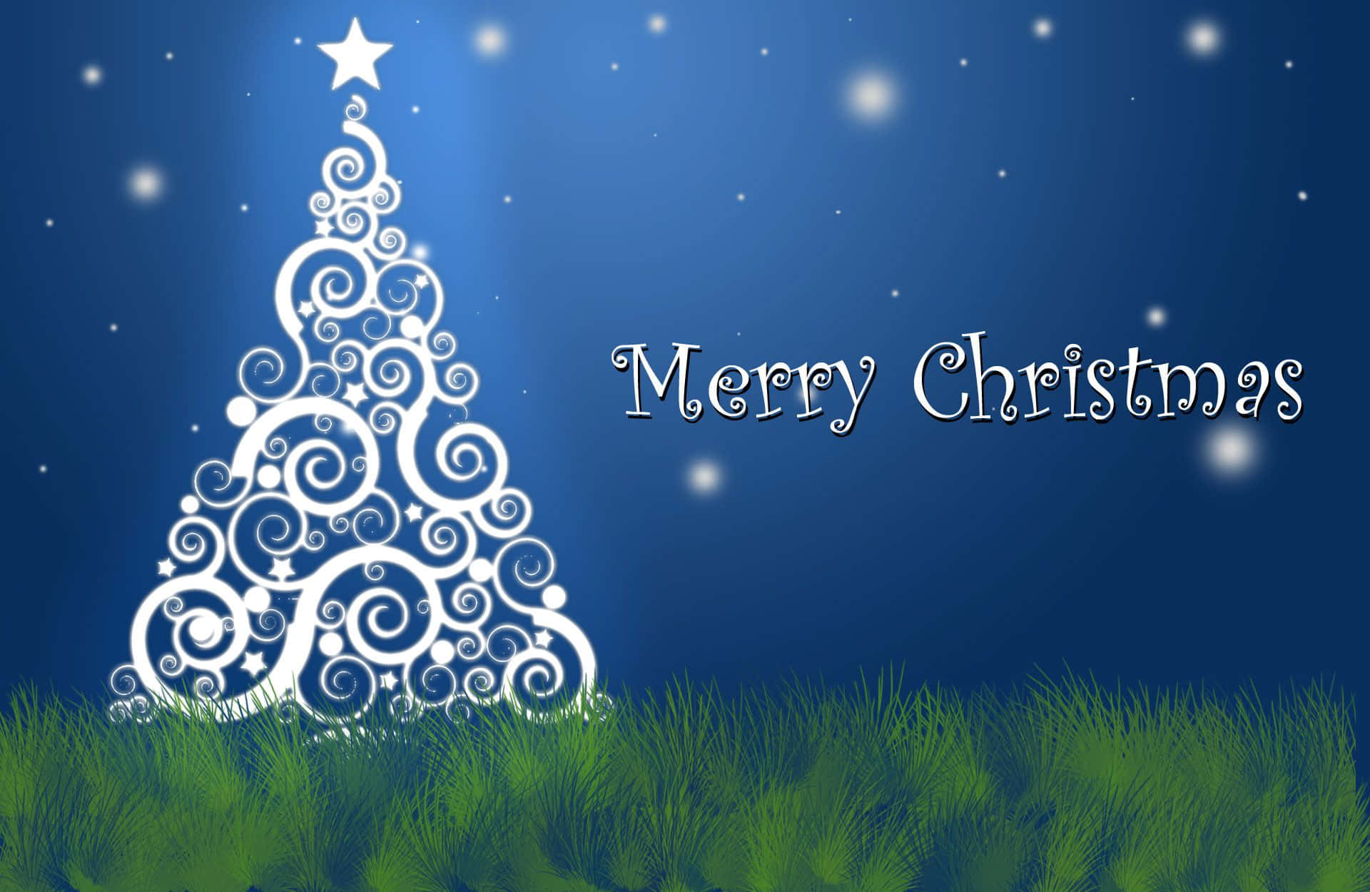 Boho Christmas, white ornamental Christmas tree, swirling patterns, Full HD Desktop Wallpaper