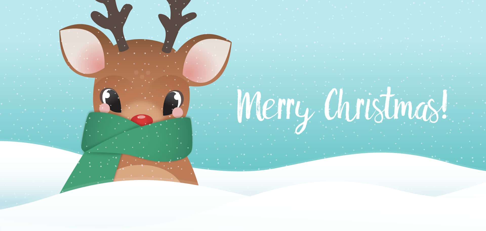 Boho Christmas, cartoon reindeer, antlers, Full HD Desktop Wallpaper