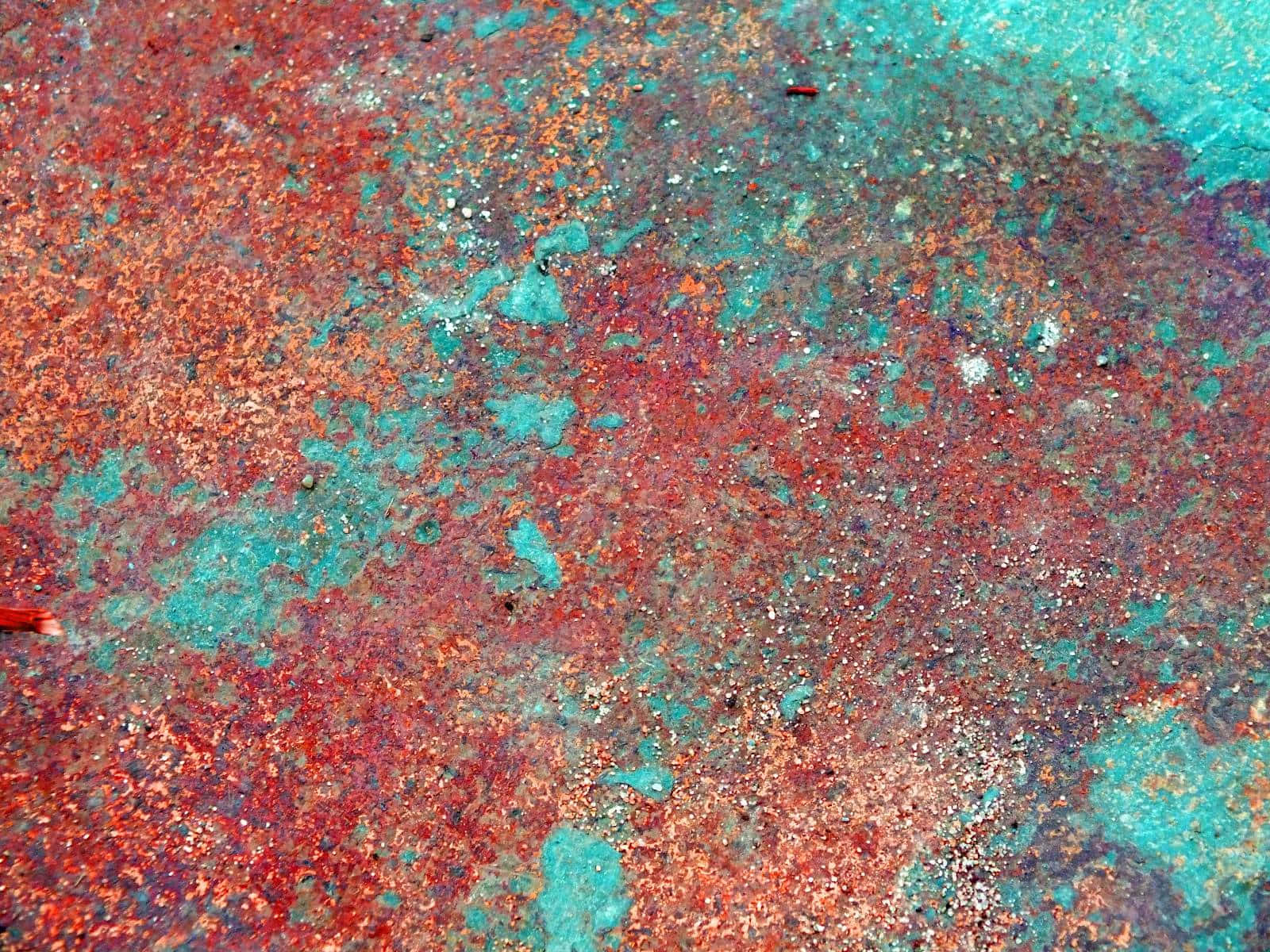 rust, teal patina, weathered metal surface, HD Desktop Wallpaper