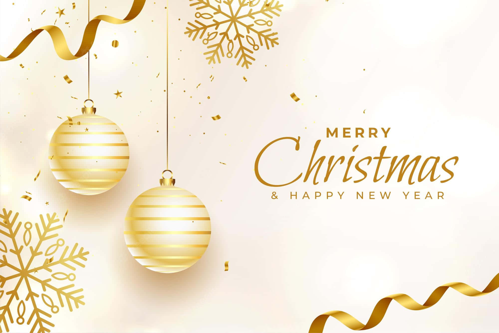 gold christmas, golden Christmas ornaments, snowflakes, Full HD Desktop Wallpaper