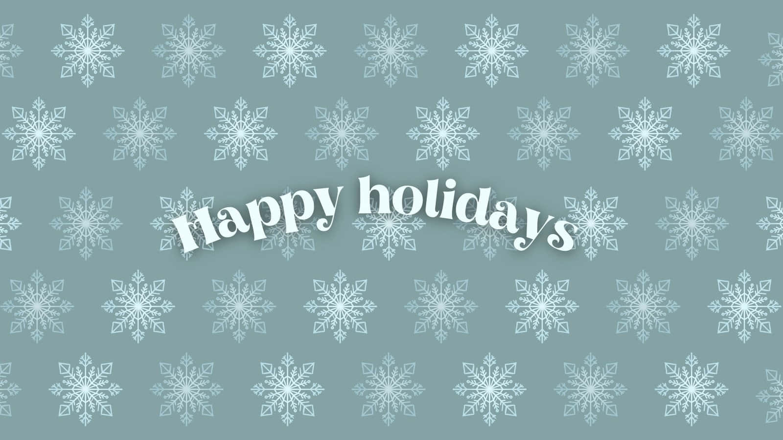 Happy holidays, teal, white snowflake patterns, HD Desktop Wallpaper
