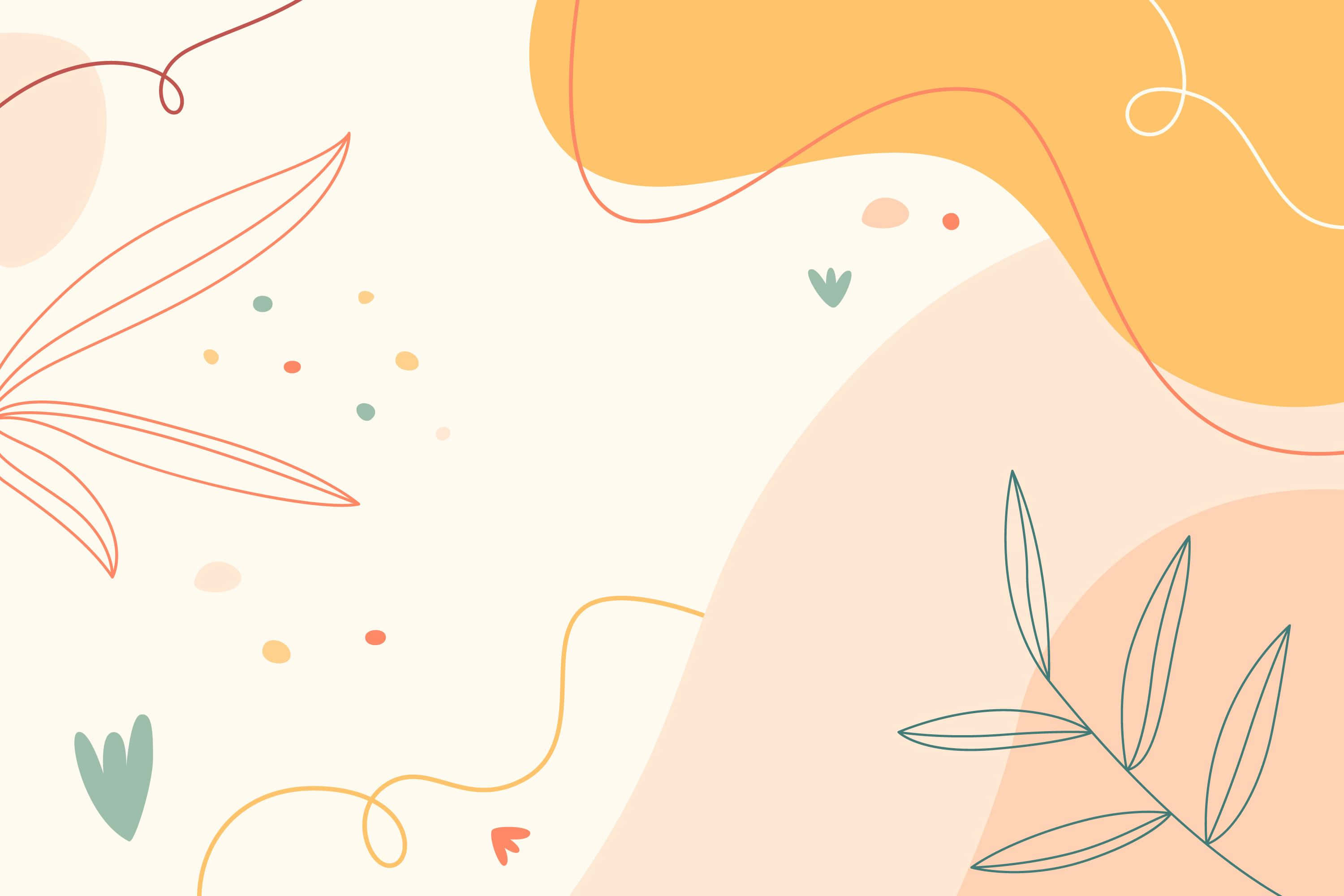 Boho Computer, pastel abstract background, flowing lines, 2K Desktop Wallpaper