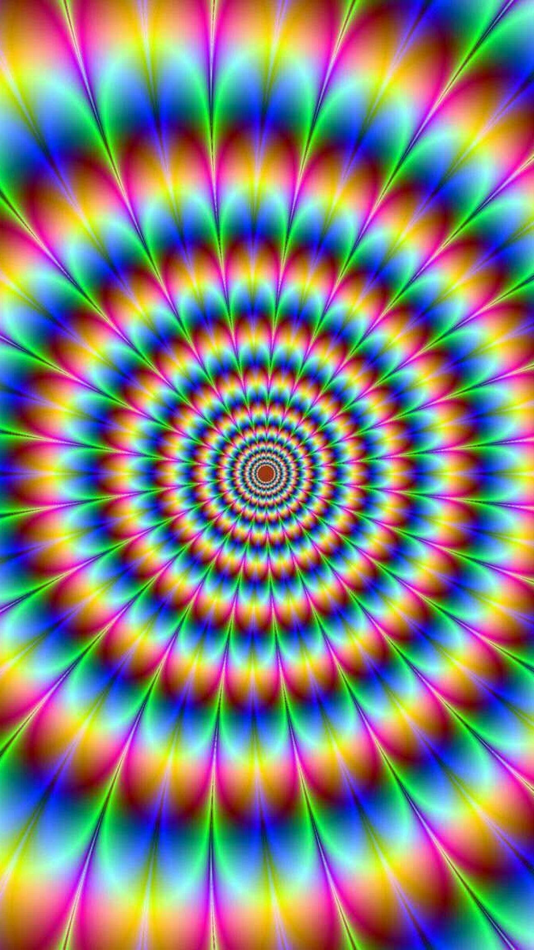 hippie aesthetic, psychedelic spiral, rainbow hues, Full HD Phone Wallpaper