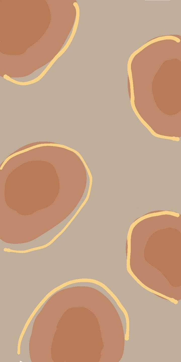 abstract brown and gold boho iphone, beige background, yellow outlines, HD Phone Wallpaper