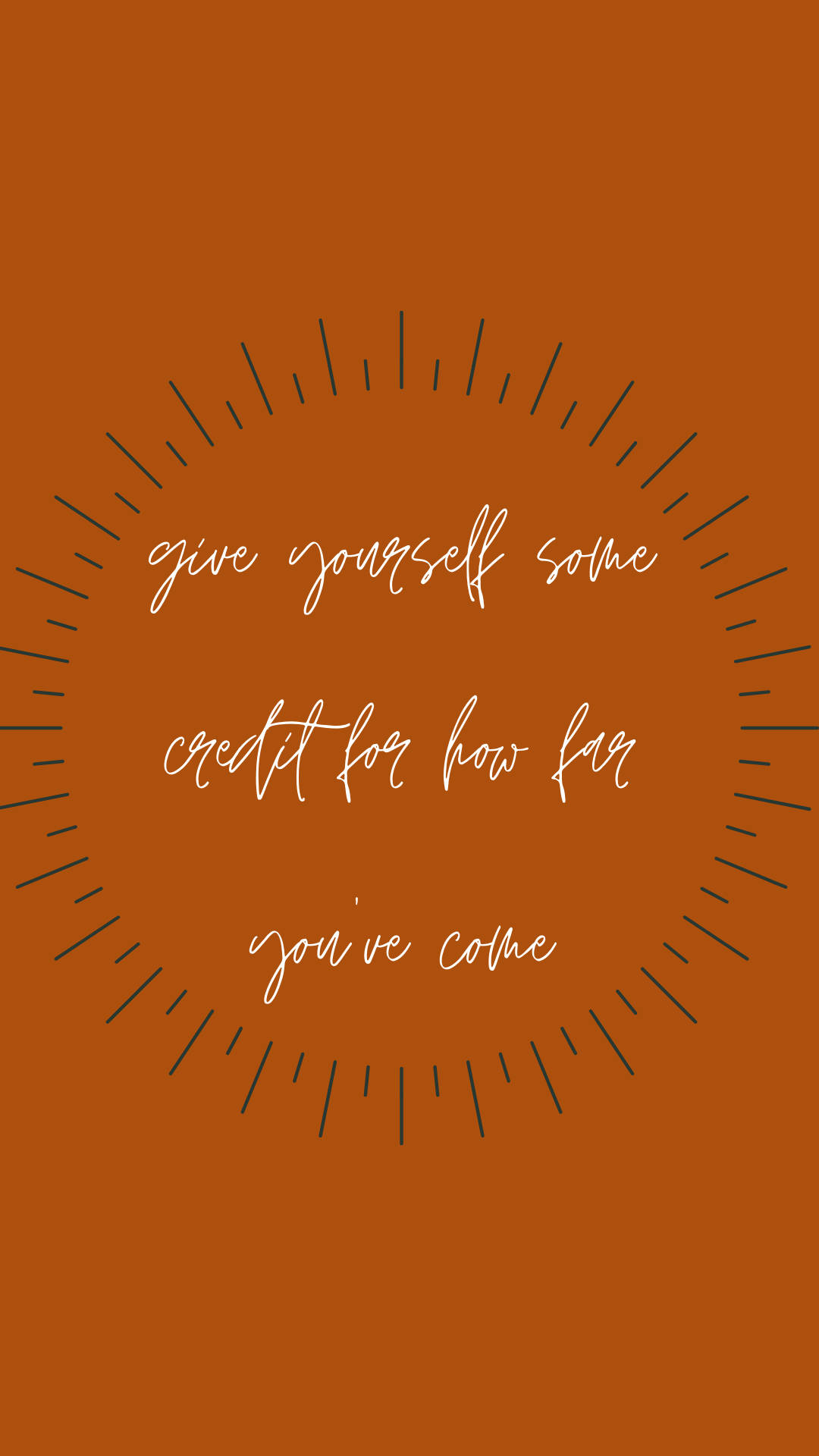 terracotta, white cursive text, minimalist black dashed circle, Full HD Phone Wallpaper