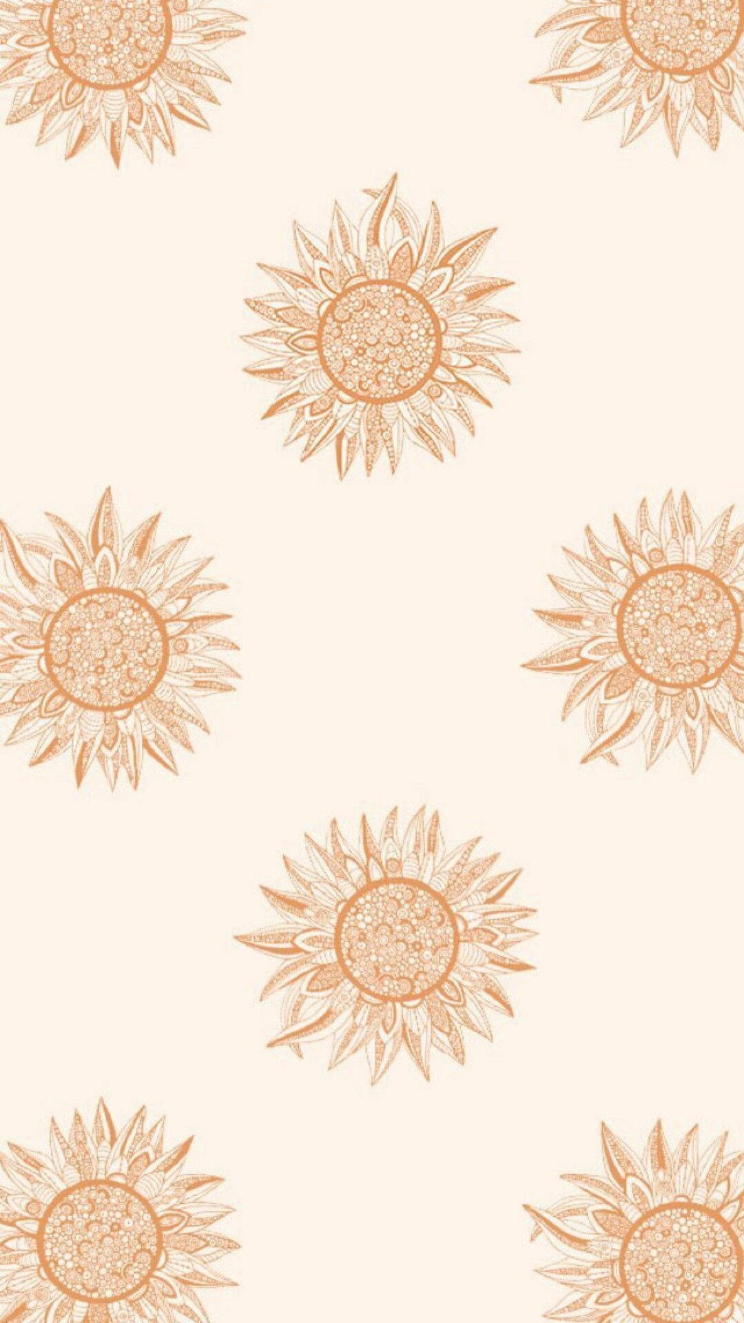 Boho iPhone, orange sunflowers, warm orange tones, Full HD Phone Wallpaper