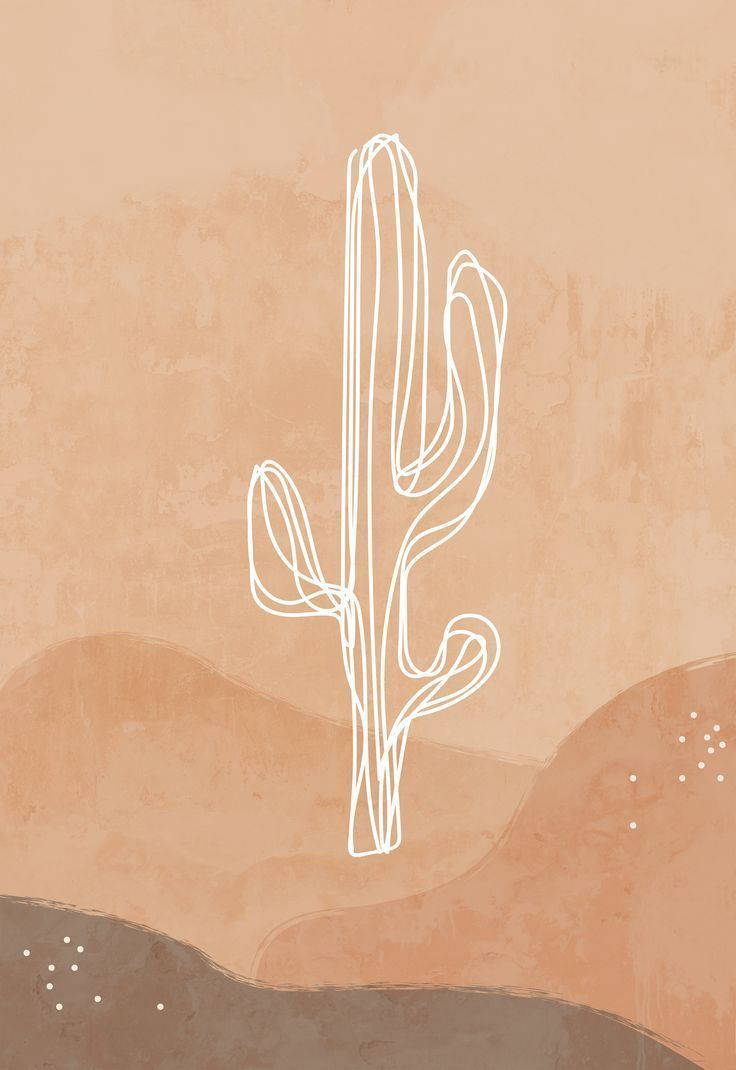 white cactus, saguaro cactus, textured terracotta background, SD Phone Wallpaper