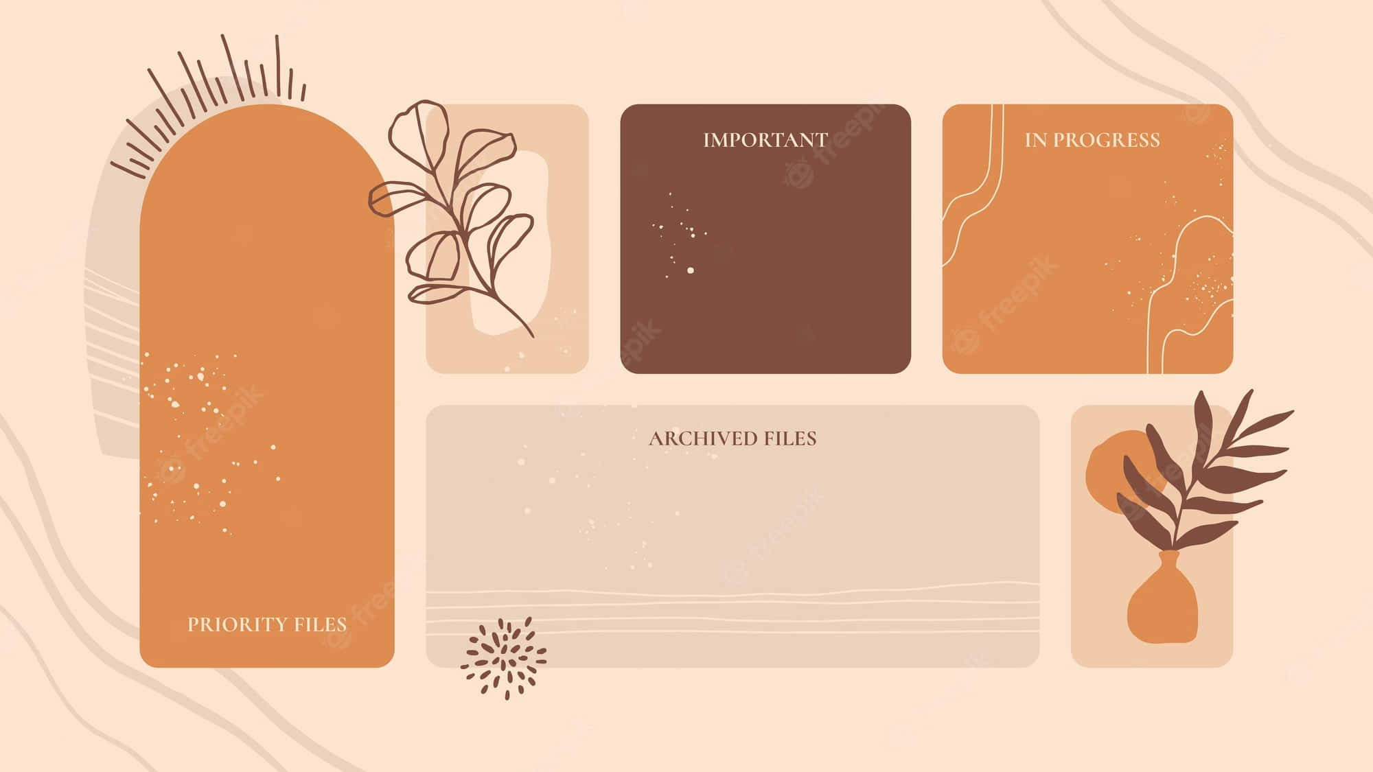 Boho Laptop, terracotta, folders, Full HD Desktop Wallpaper