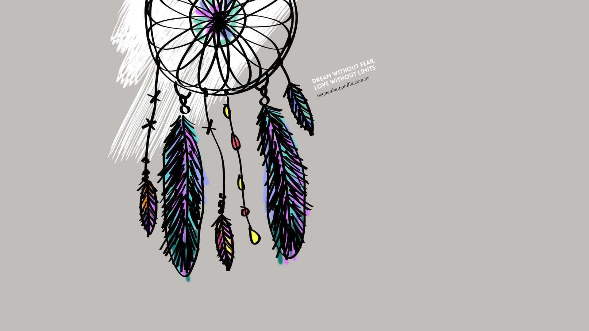 boho laptop, dreamcatcher, vibrant multicolored feathers, Full HD Desktop Wallpaper