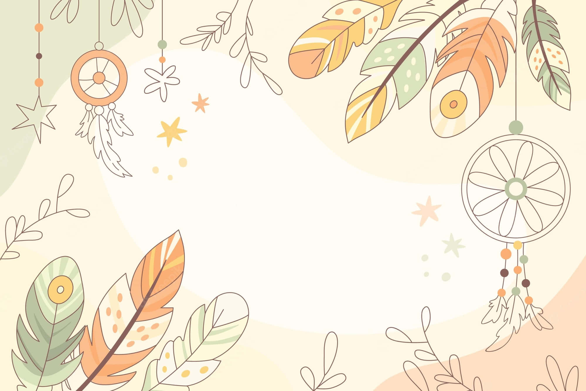 Boho Laptop, dreamcatchers, feathers, Full HD Desktop Wallpaper