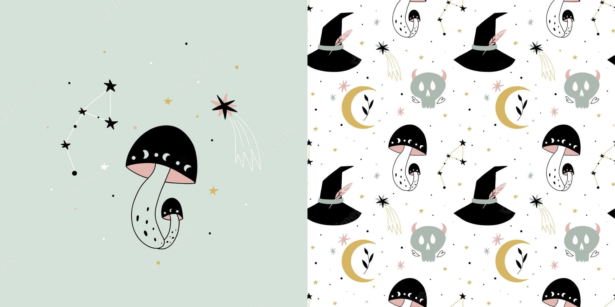 boho laptop 2000 x 1000, witch, hat, Full HD Desktop Wallpaper