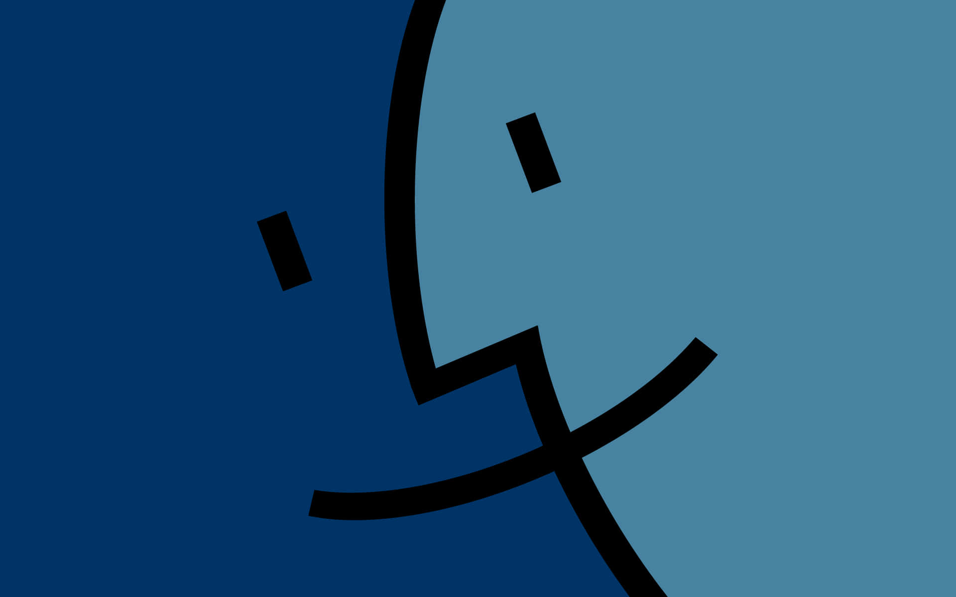 old mac, blue and black face, smiley face, Full HD Desktop Wallpaper