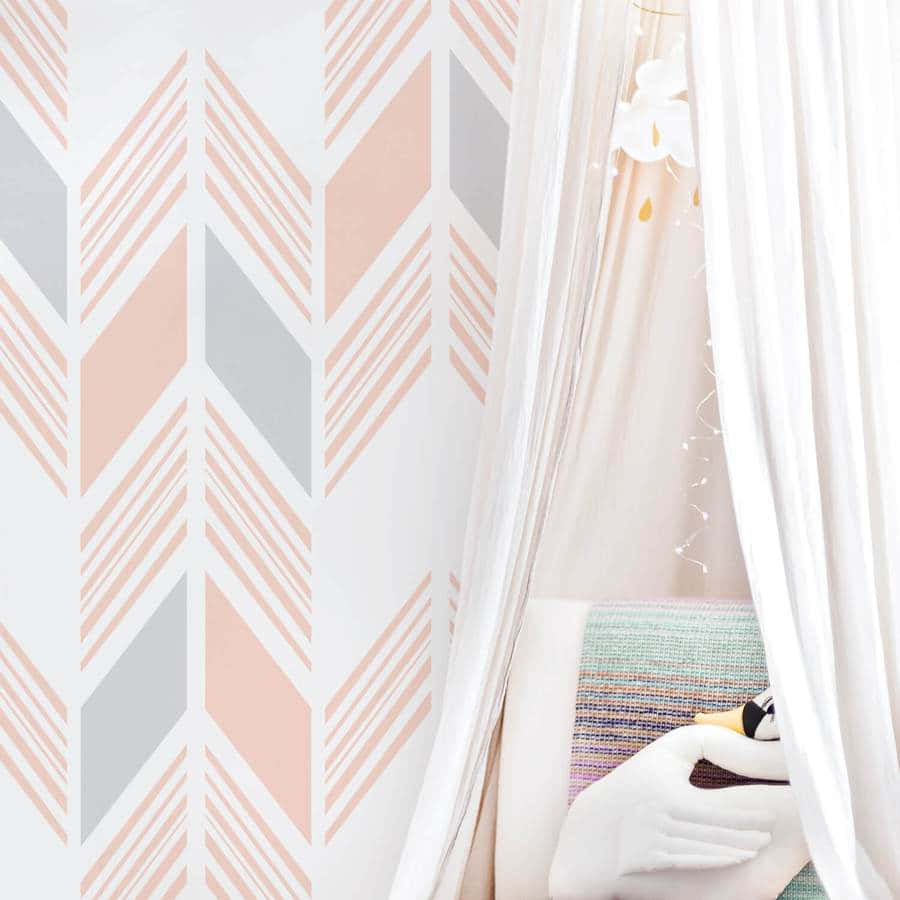Boho Pastel, soft pink, gray, SD Desktop Wallpaper