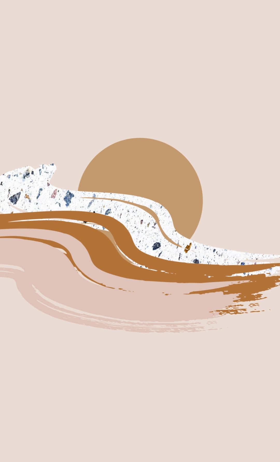 Boho Pastel, abstract terrazzo waves, warm sun, HD Phone Wallpaper