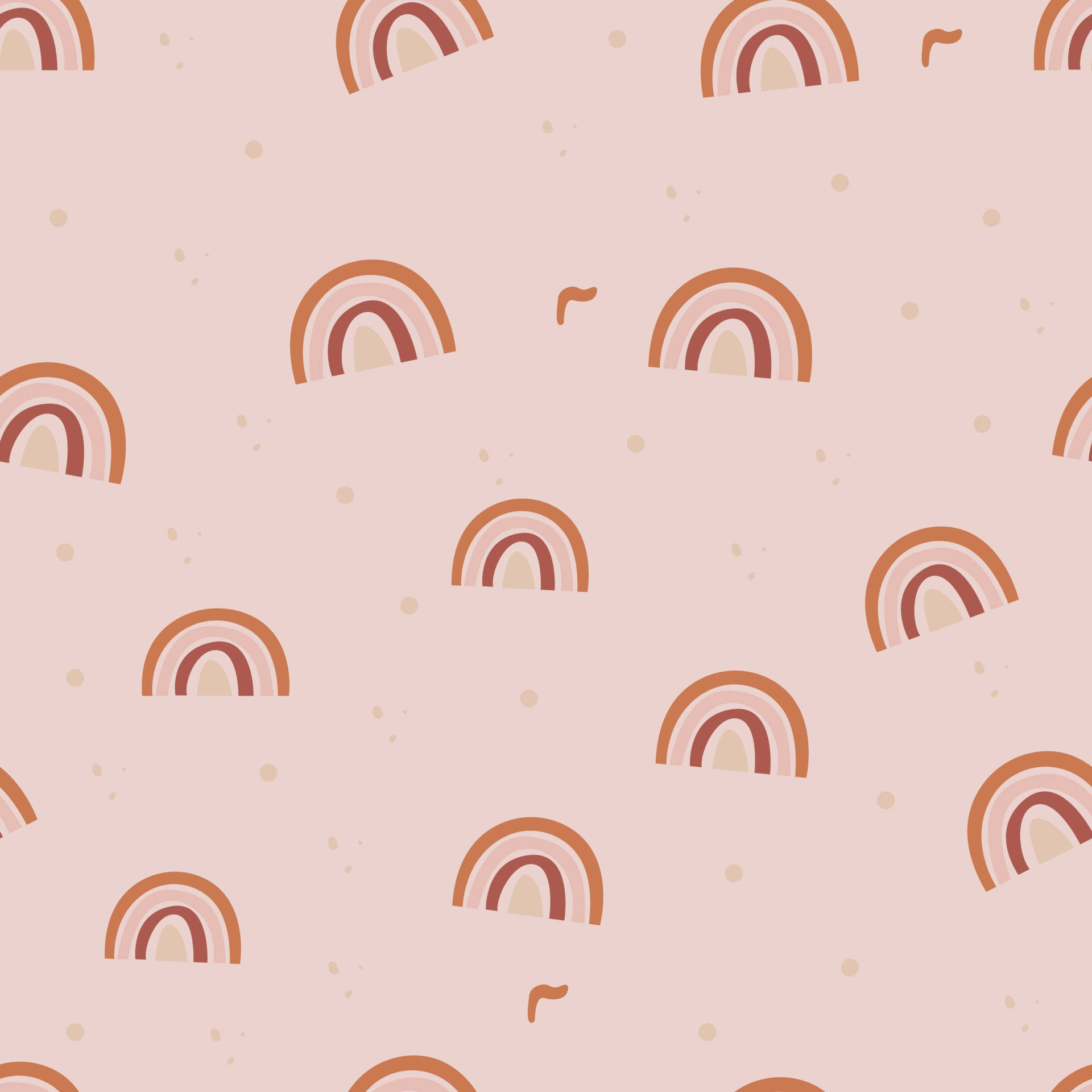 Boho Rainbow, pastel pink background, minimalist rainbow arches, Full HD Desktop Wallpaper
