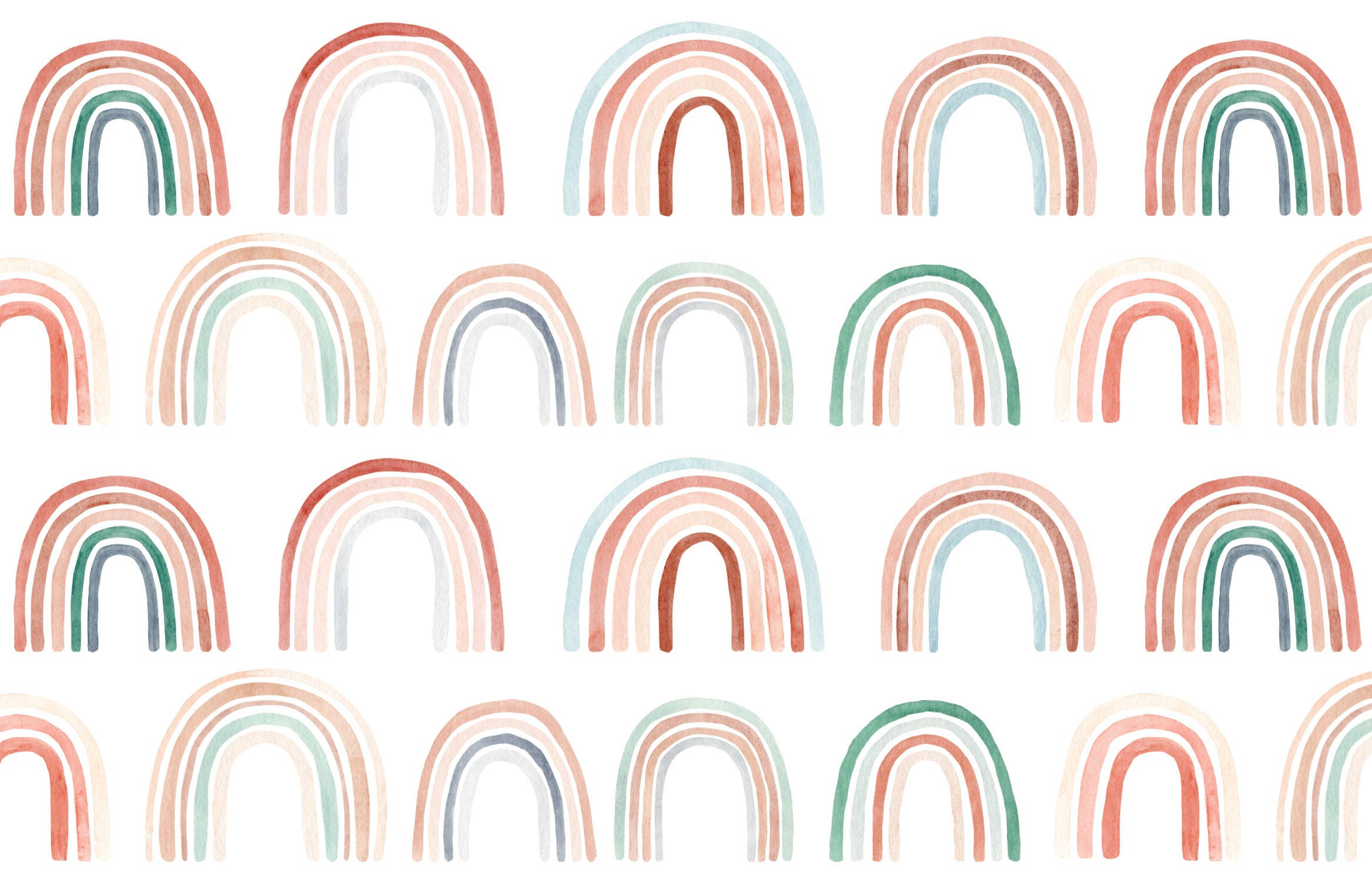 boho rainbow, pastel watercolor, rainbow, Full HD Desktop Wallpaper