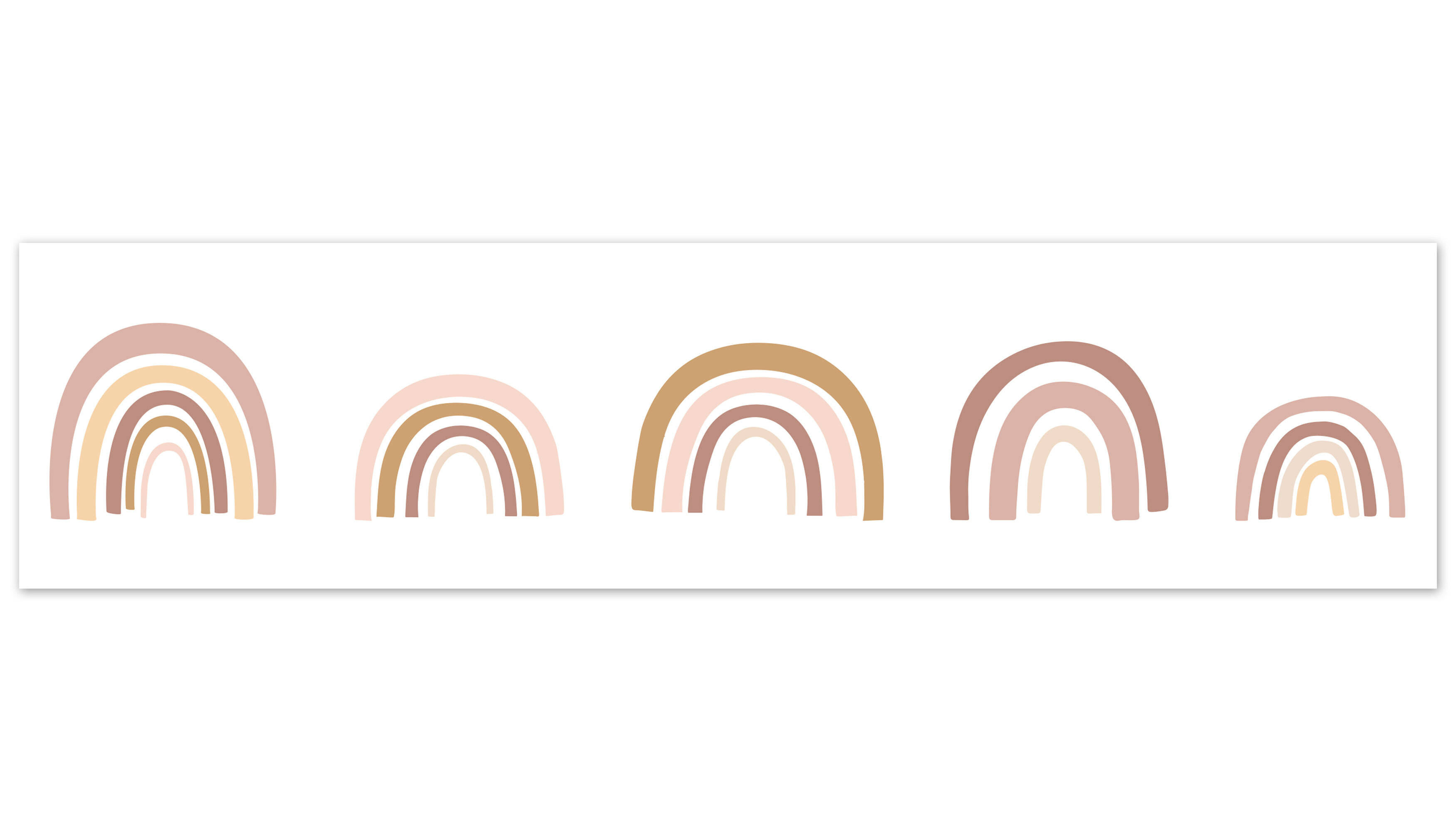 boho rainbow, white background, pastel-toned, 2K Desktop Wallpaper