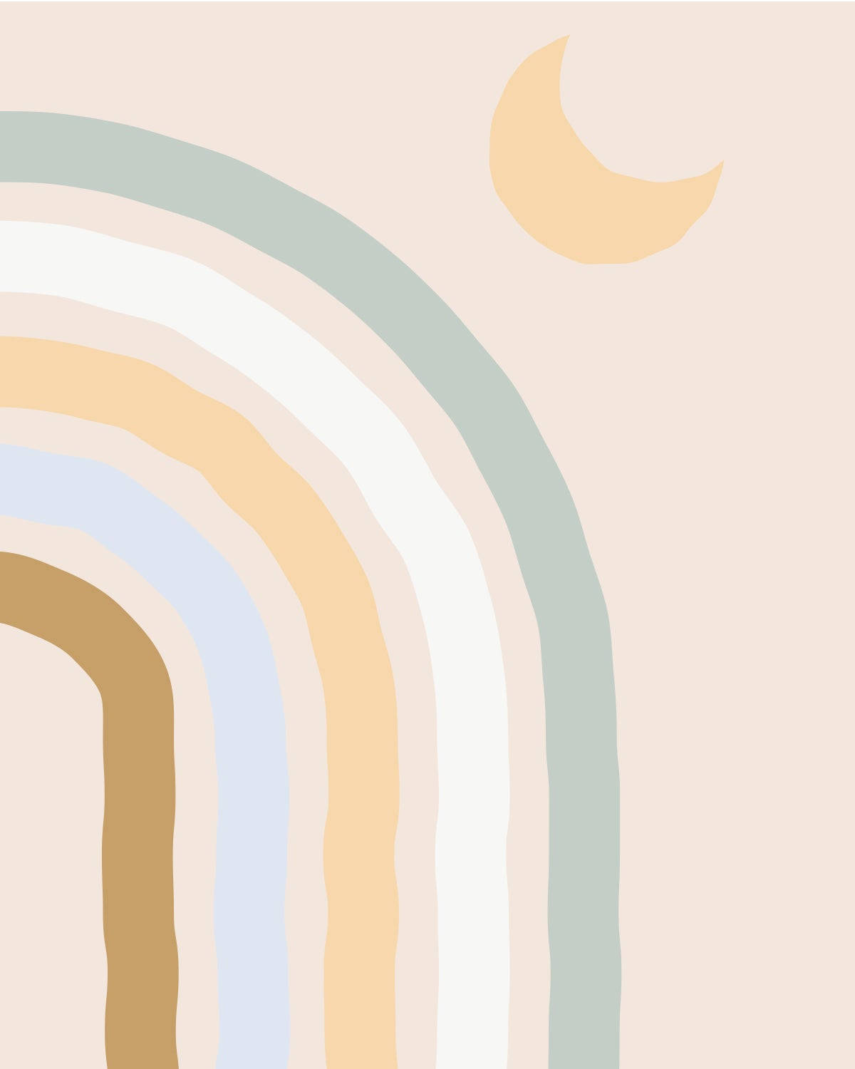 Boho Rainbow, pastel rainbow, crescent moon, HD Phone Wallpaper