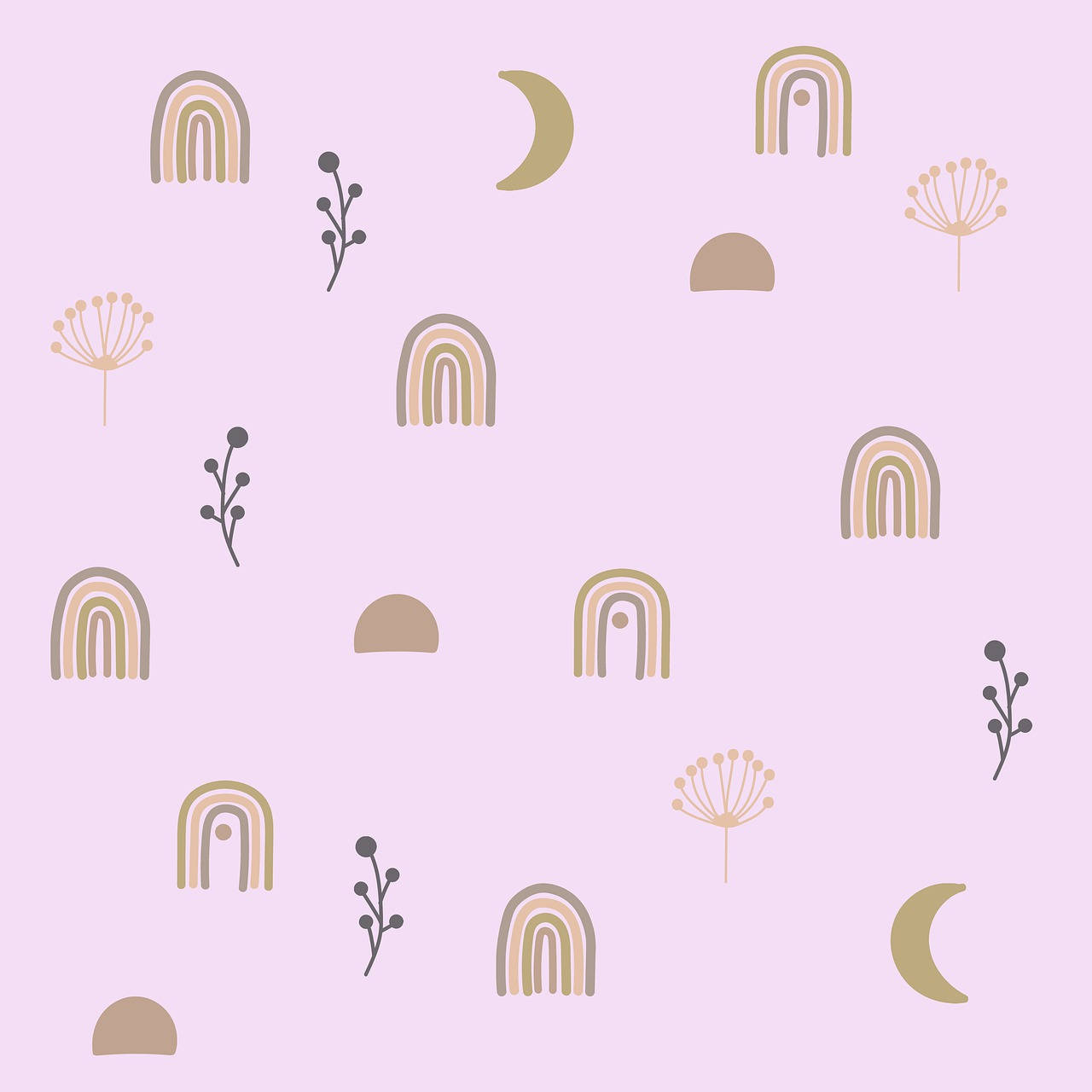 Boho Rainbow, pastel pink, rainbow, HD Desktop Wallpaper
