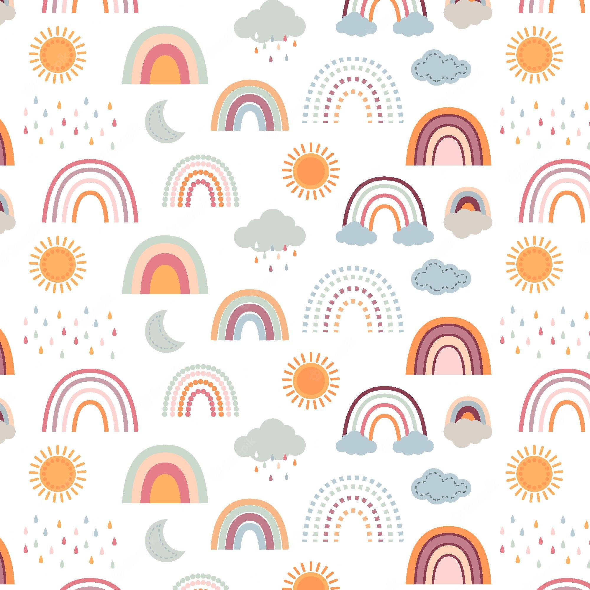 Boho Rainbow, rainbows, suns, Full HD Desktop Wallpaper