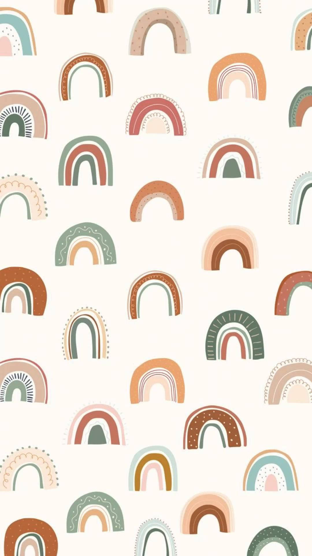 Boho Rainbow, rainbow pattern, earthy tones, Full HD Phone Wallpaper