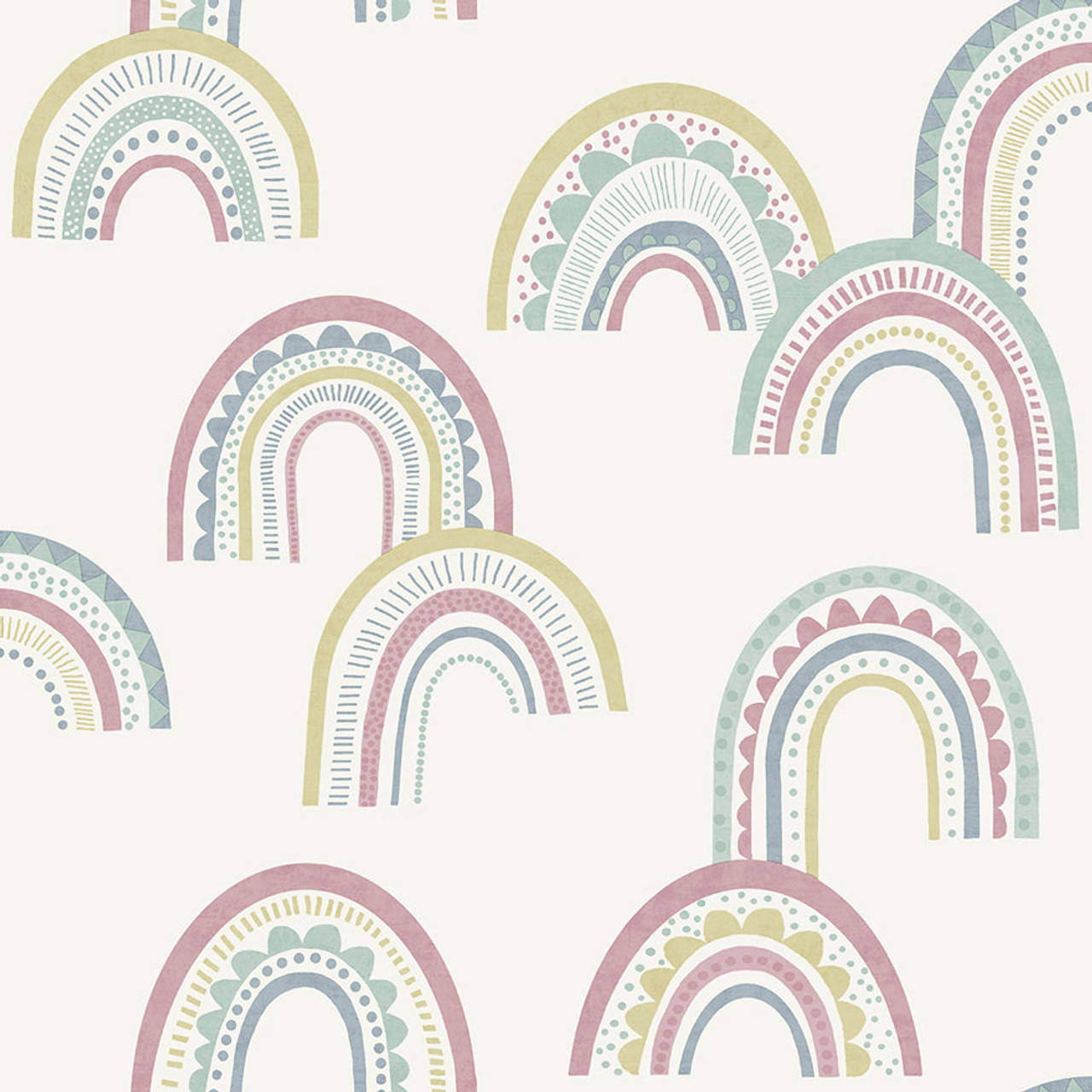 Boho Rainbow, pastel-colored, geometric patterns, HD Desktop Wallpaper