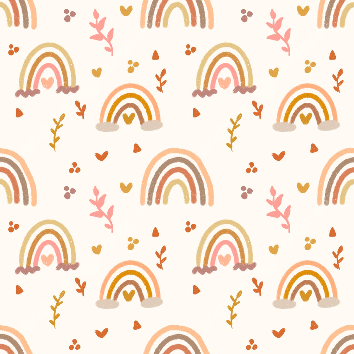 Boho Rainbow, rainbows, hearts, SD Desktop Wallpaper