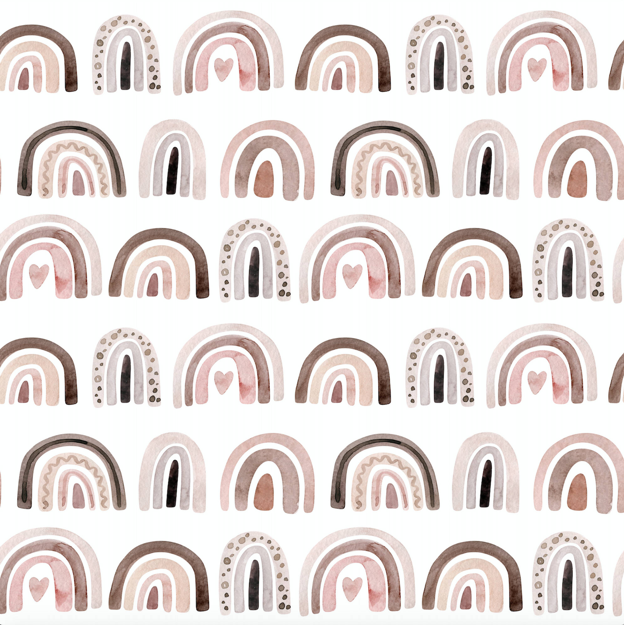 boho rainbow, watercolor arches, soft earth tones, Full HD Phone Wallpaper
