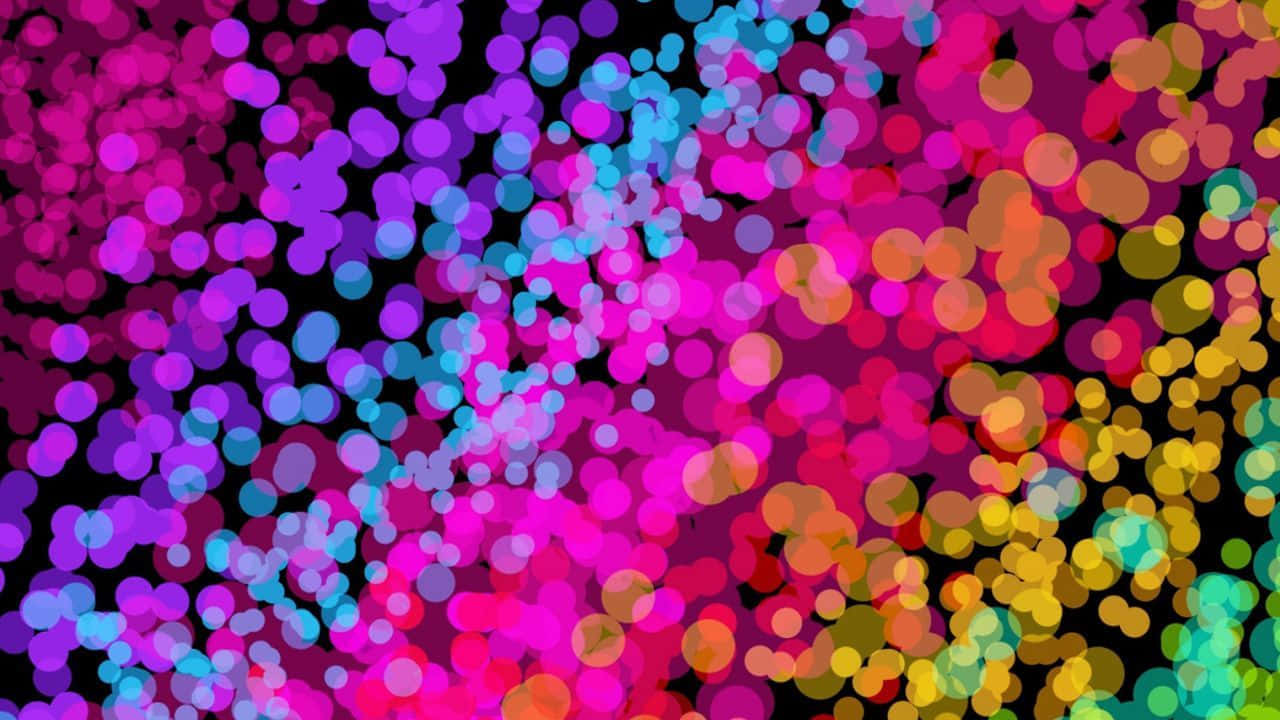 neon colors, bokeh, black background, HD Desktop Wallpaper