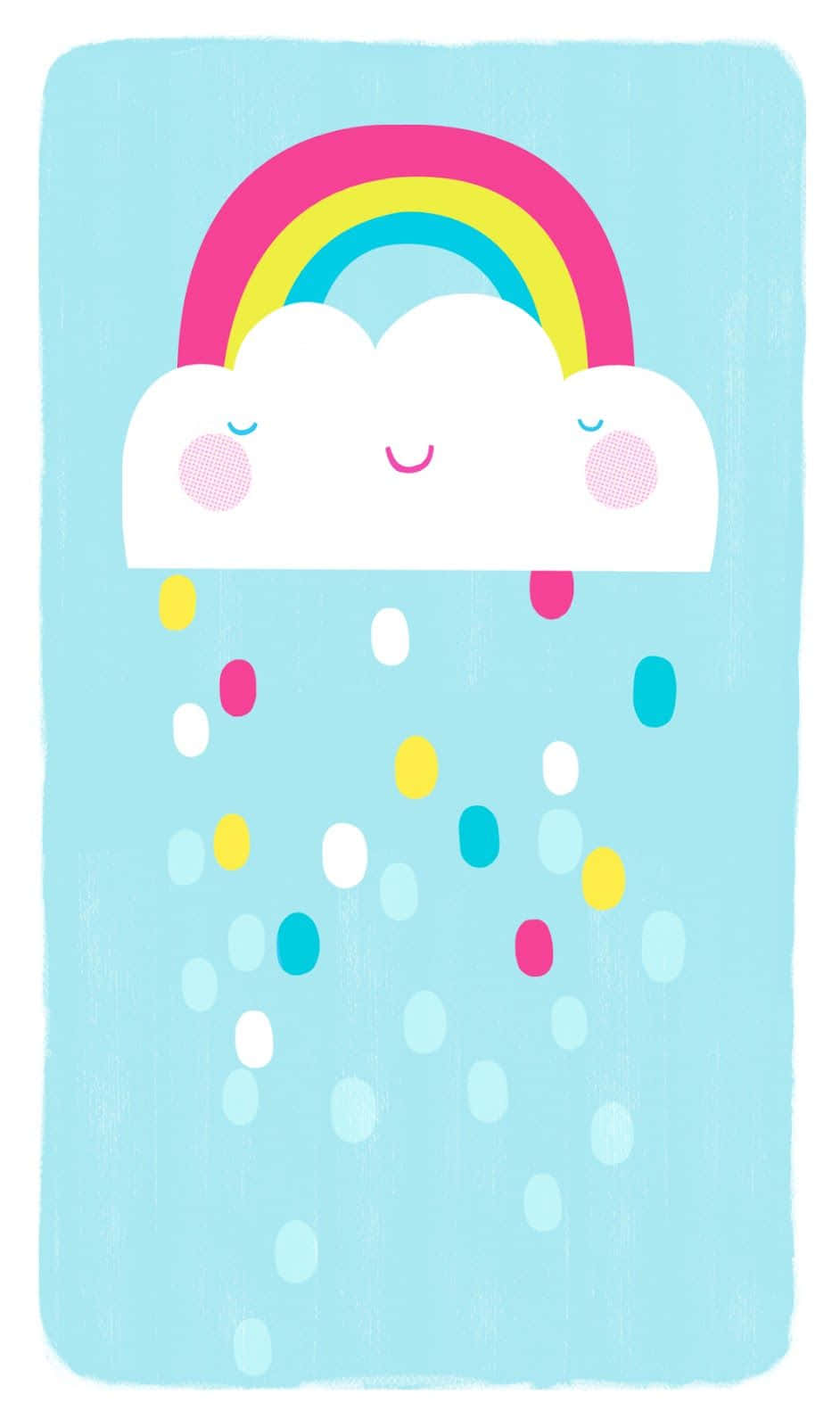 kawaii rainbow, pastel sky, colorful dots, HD Phone Wallpaper